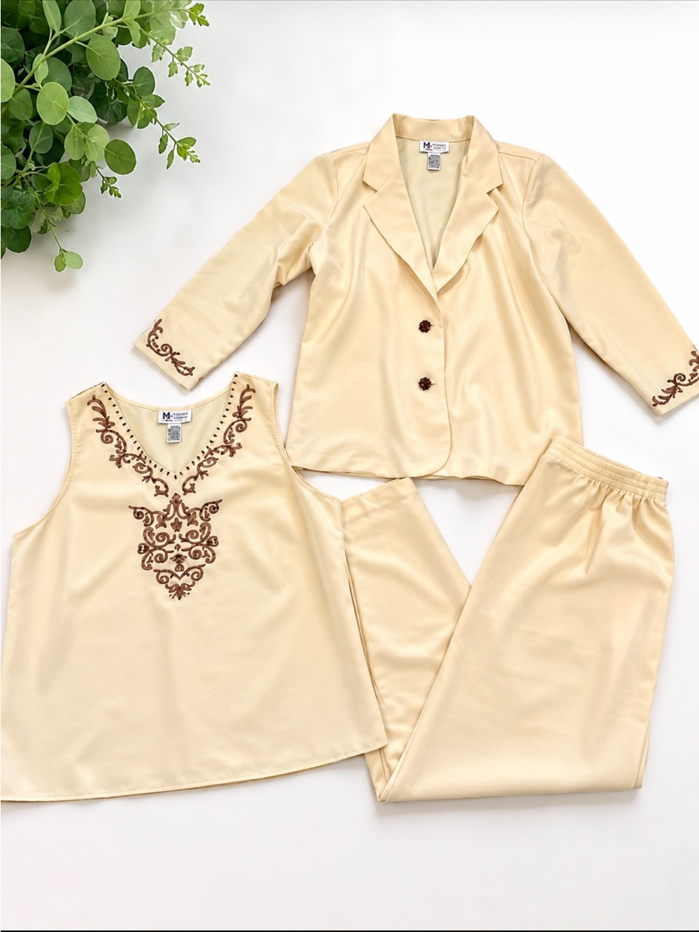 Vintage Maggie Sweet Brand Petite Large Yellow 3 Piece Outfit